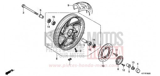 ROUE AVANT SH125ADH de 2017